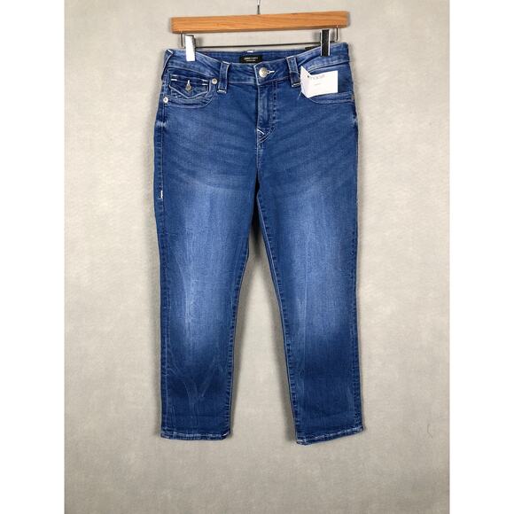 True Religion Women's Size 28 Jennie Curvy Mid Rise Capri NEW - Picture 1 of 9